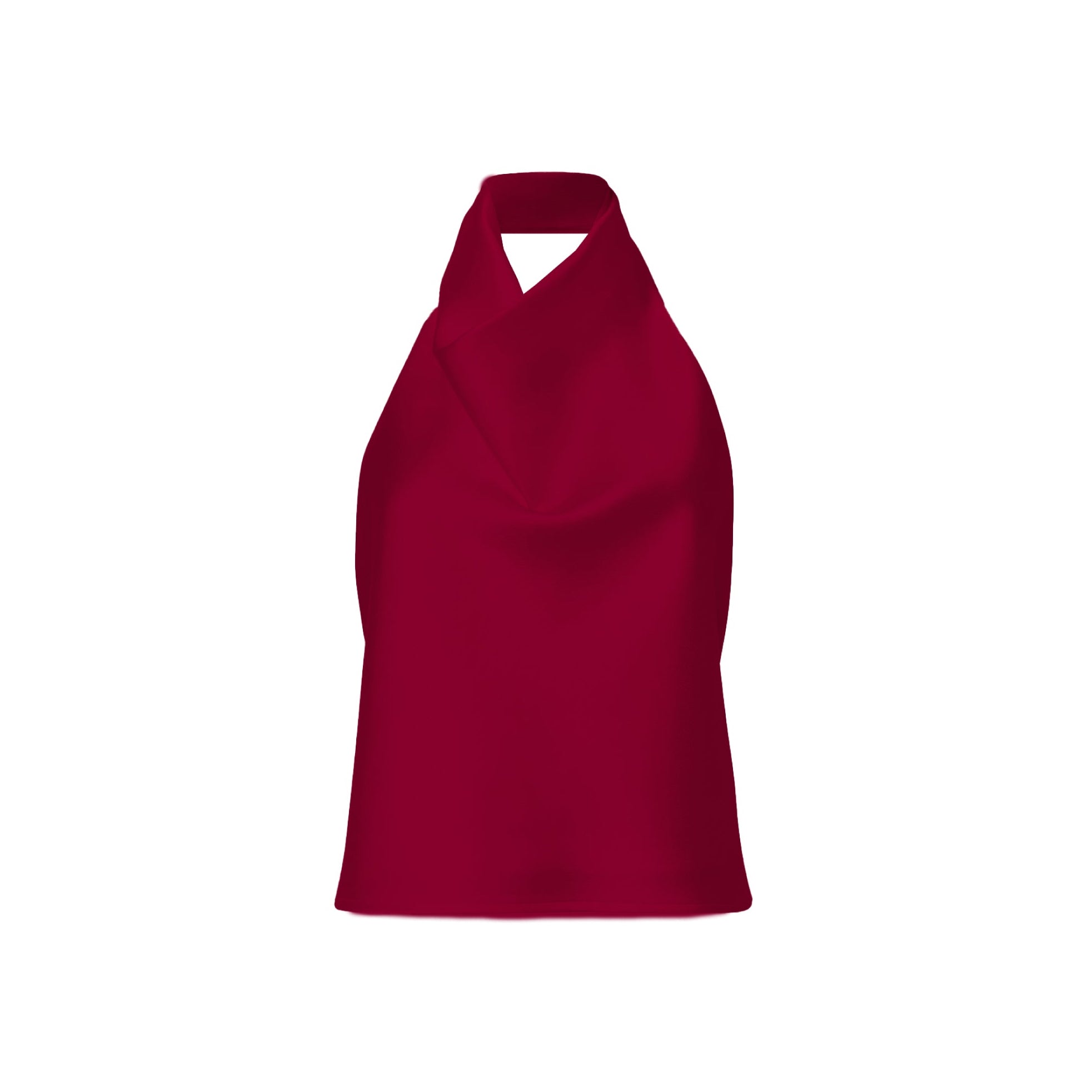 Red halter top on a white background
