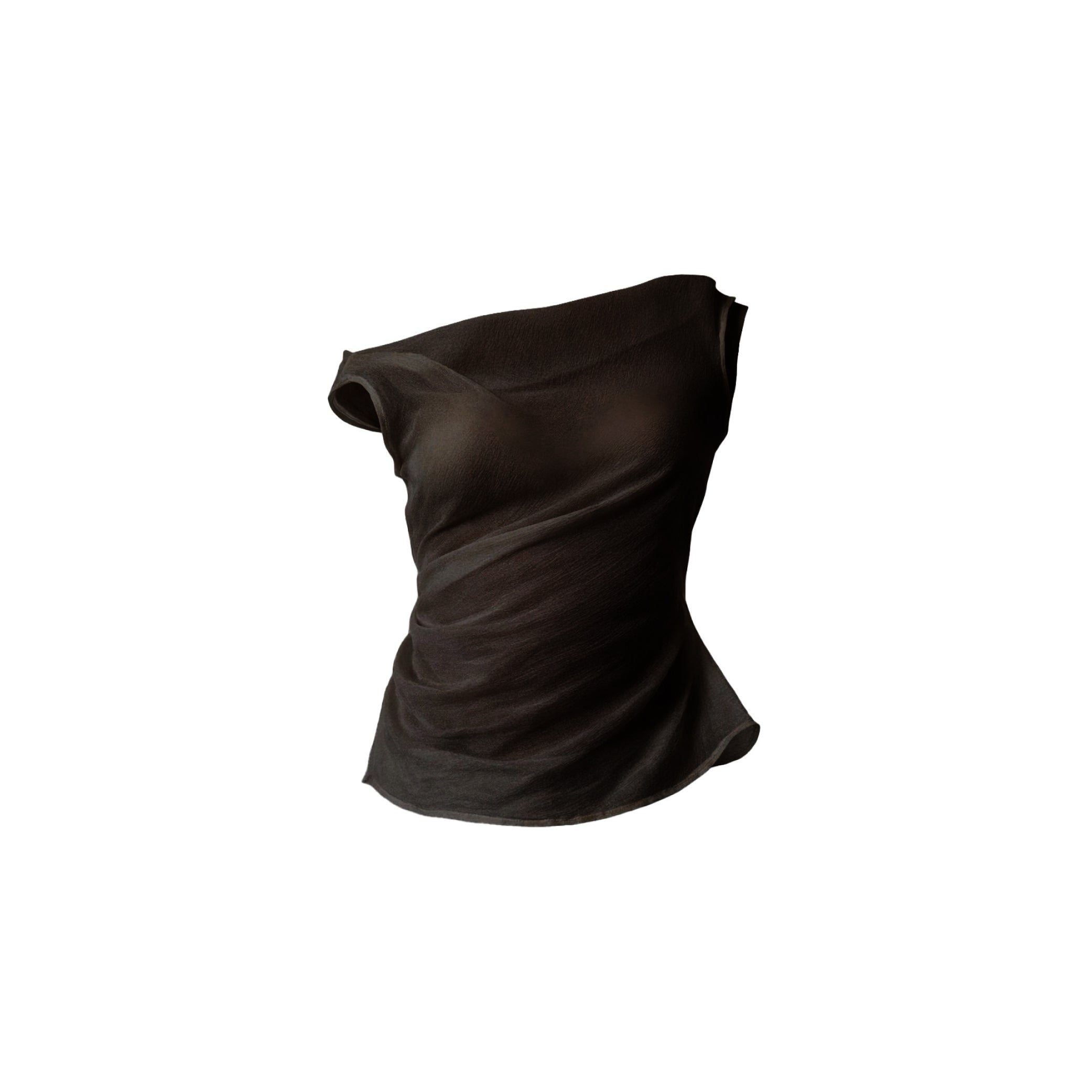 SHEER VEIL TOP BLACK