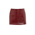LEONA MINI SKIRT RED LEATHER