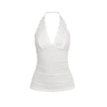 CHANTILLY LACE HALTER TOP WHITE