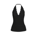 CHANTILLY LACE HALTER TOP BLACK