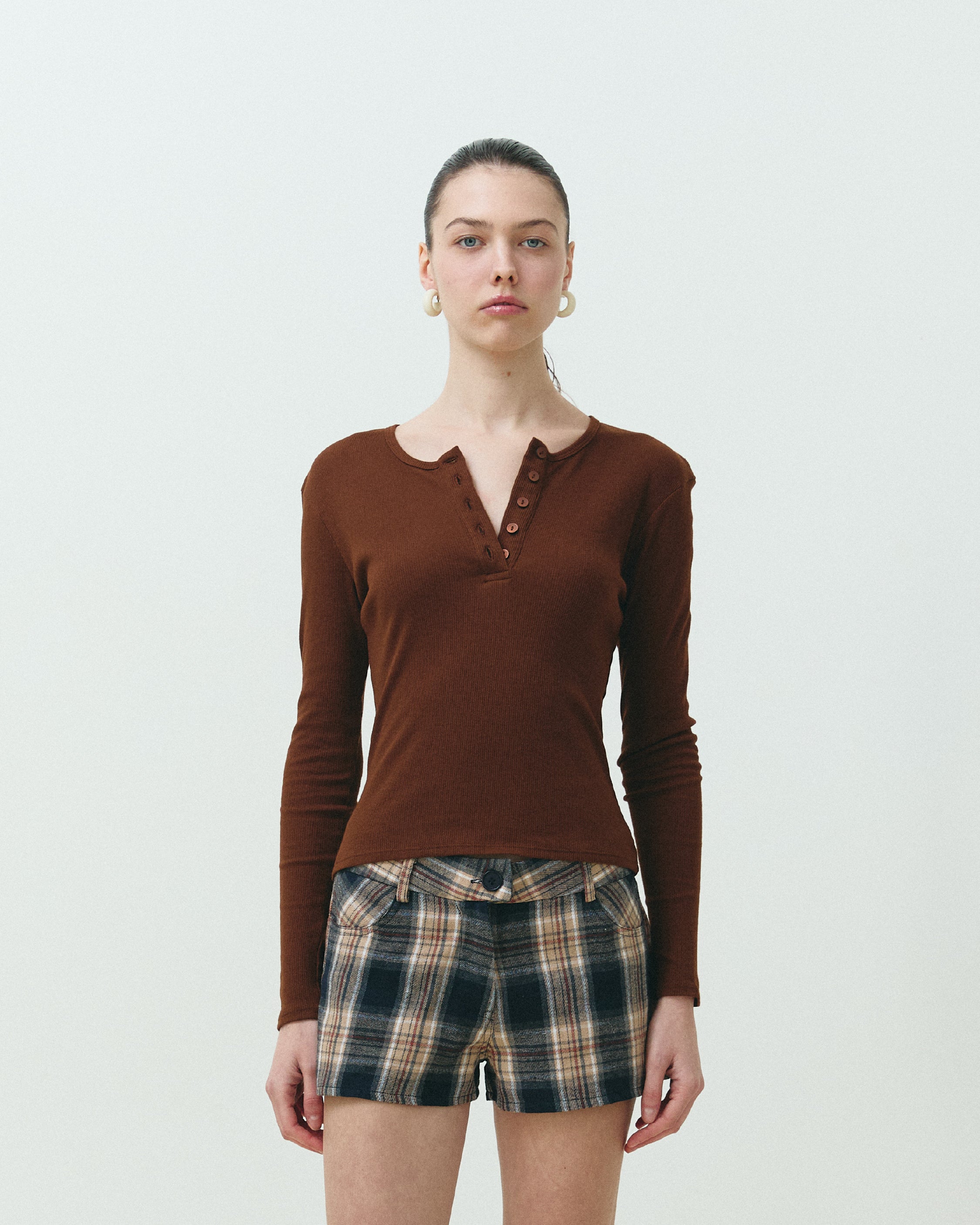 COBI LONG SLEEVE TOP BROWN