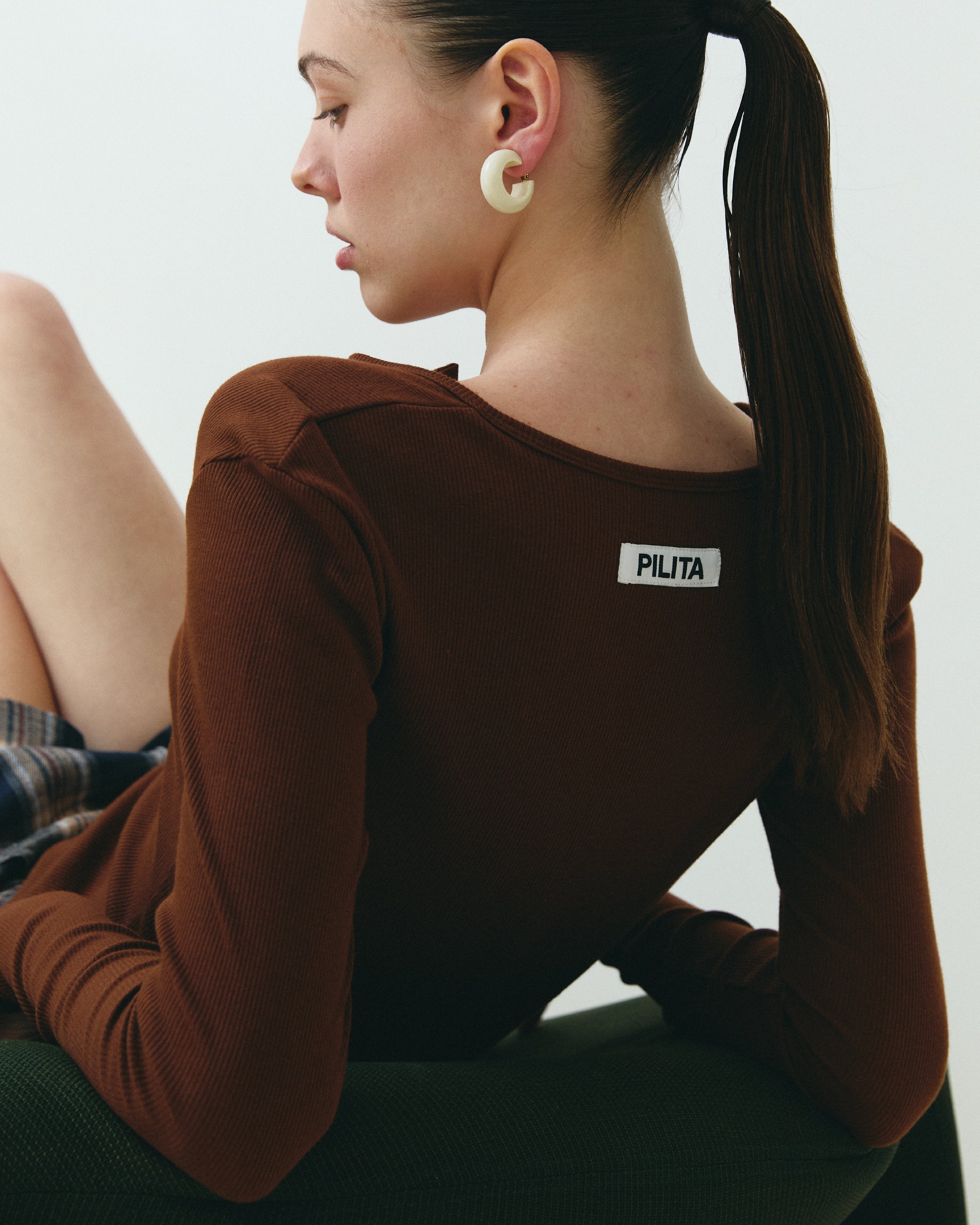 COBI LONG SLEEVE TOP BROWN