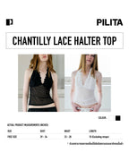 CHANTILLY LACE HALTER TOP BLACK