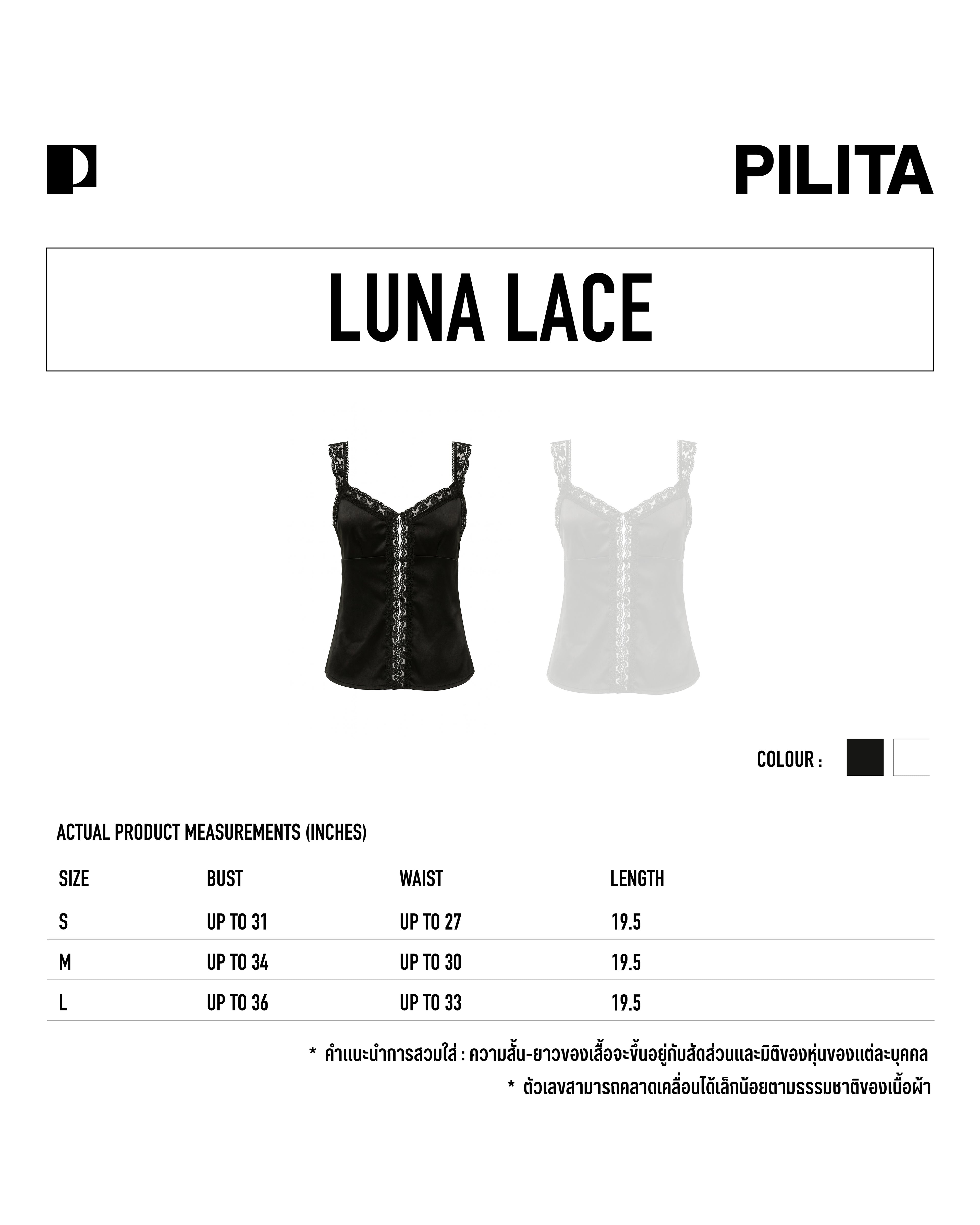 LUNA LACE TOP BLACK