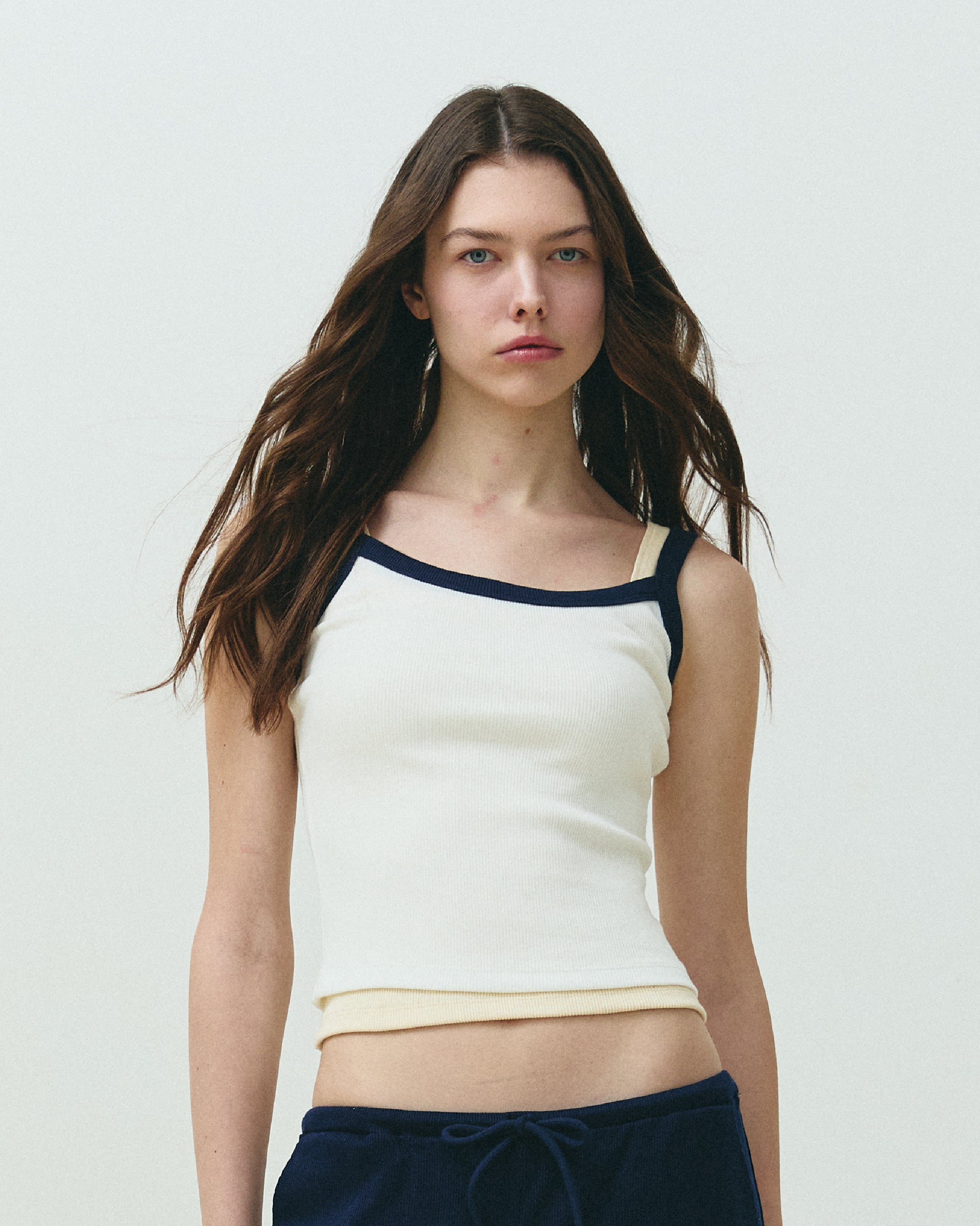 JORJA TANK TOP WHITE-NAVY