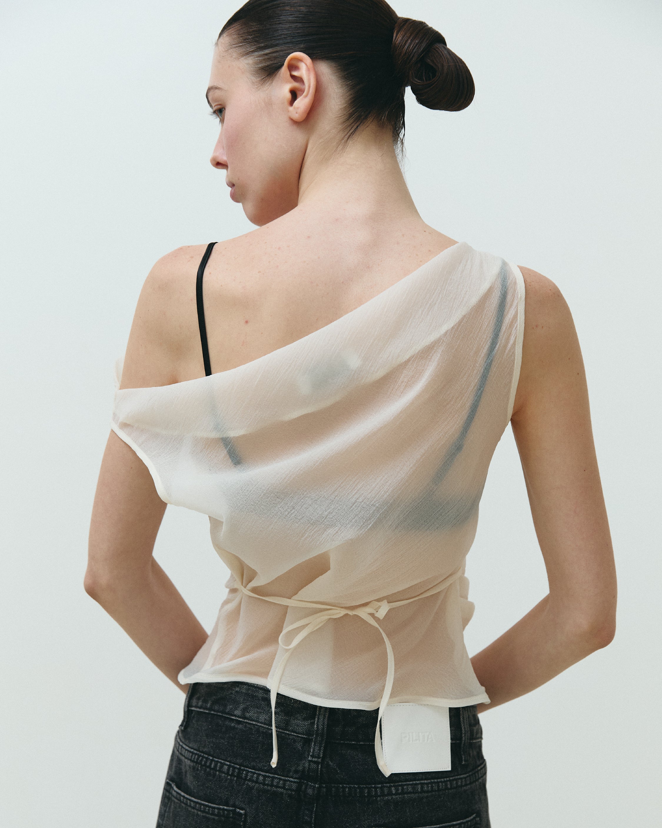 SHEER VEIL TOP IVORY